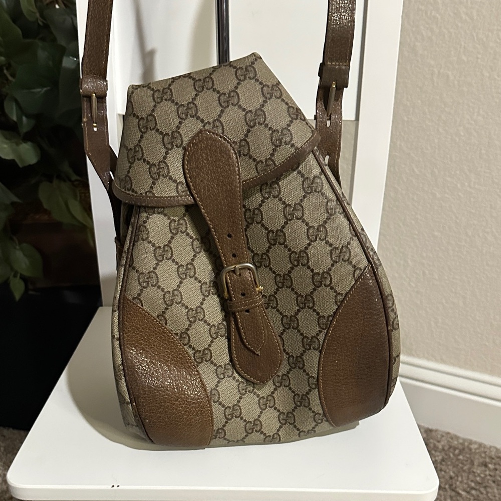 Gucci Beige & Brown GG Canvas Bucket